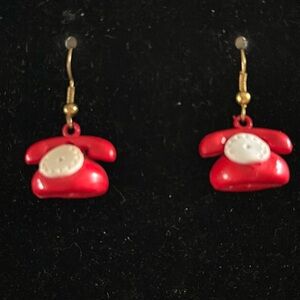 Red Telephone pierced Earrings